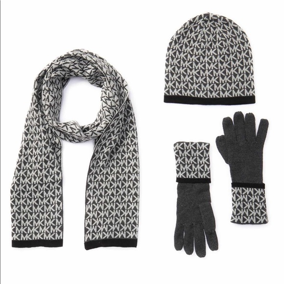 mk hat gloves and scarf set
